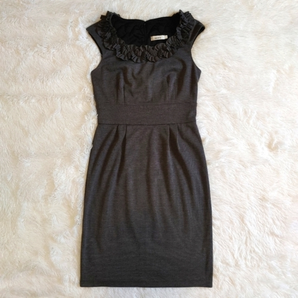 Rickis || Formal Grey Lined Midi Dress, Size 4